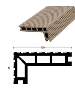 DECK KÖŞEBENT MERDİVEN KÖŞE PROFİLİ Açık Kahve(3 Mt Boyunda 2 ad)
