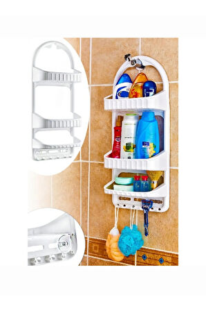 Şampuanlık Köşelik Banyo Askılığı Shower Caddy Şampuanlık Dünya Plastik