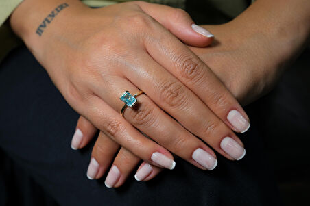 Light Blue İce Crush Yüzük