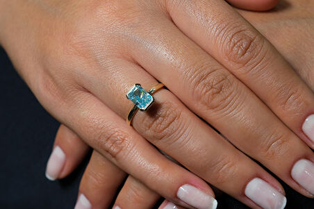 Light Blue İce Crush Yüzük