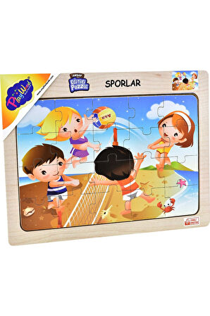 Playwood  Ahşap Eğitici Puzzle Sporlar Voleybol