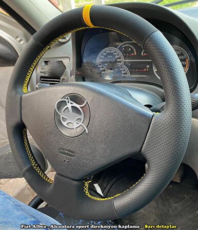 Fiat Albea Araca Özel Direksiyon Kılıfı (Nubuk Noktalı Yüzüklü)