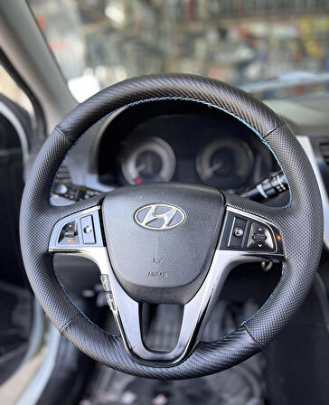 Hyundai Accent Blue Araca Uyumlu Direksiyon Kılıfı (Noktalı Karbon)