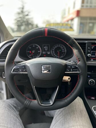 Seat İbiza Direksiyon Kılıfı (Noktalı Nubuk)