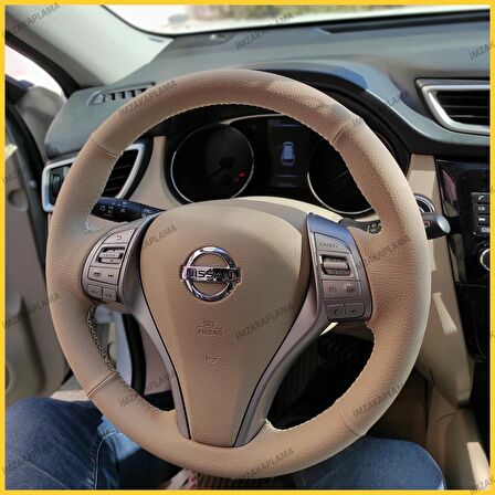 Nissan İxtiral Araca Özel Direksiyon Kılıfı (Krem Deri)
