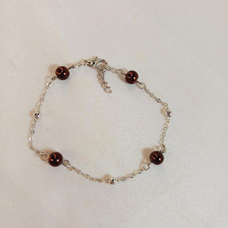 Crystal Atelier İnci Bileklik, İncili Bileklik, Gümüş Kaplama İnci Sıra Bileklik, Barok İnci Bileklik, Kadın İnci Bileklik, Zarif İnci Detay Bileklik, Gümüş Kaplama İnci Modeli Tasarım Bileklik, Zincir Bileklik