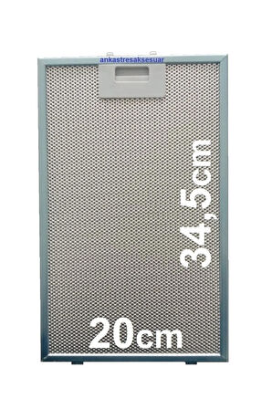 DWK065G60/01 Davlumbaz Aspiratör Filtresi 20x34,5cm Alüminyum Yağ Süzgeç Tel Kaset Filtre