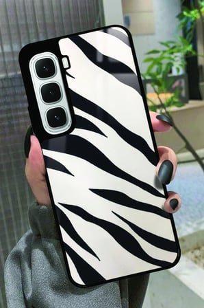 Infinix Hot 60İ Uyumlu Zebra Tasarımlı Parlak Silikon Kılıf