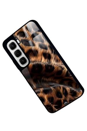 Infinix Hot 60İ Uyumlu Kahverengi Leopar Tasarımlı Parlak Silikon Kılıf