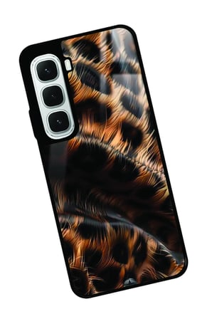 Infinix Hot 60İ Uyumlu Kahverengi Leopar Tasarımlı Parlak Silikon Kılıf