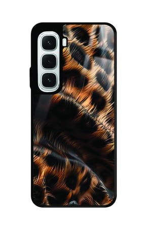 Infinix Hot 60İ Uyumlu Kahverengi Leopar Tasarımlı Parlak Silikon Kılıf