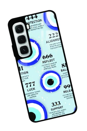 Infinix Hot 60İ Uyumlu Motivasyonlu Nazar Boncuğu Tasarımlı Parlak Silikon Kılıf