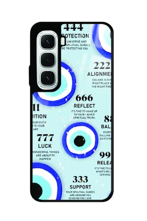 Infinix Hot 60İ Uyumlu Motivasyonlu Nazar Boncuğu Tasarımlı Parlak Silikon Kılıf