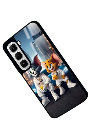 Infinix Hot 60İ Uyumlu Tom And Jerry Tasarımlı Parlak Silikon Kılıf