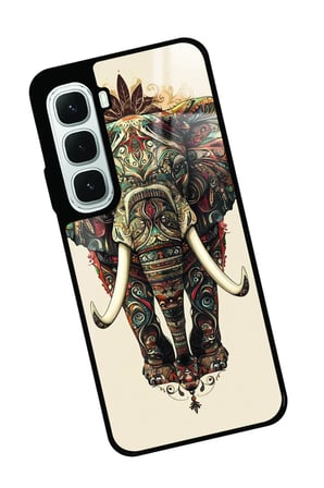 Infinix Hot 60İ Uyumlu Fil Tasarımlı Parlak Silikon Kılıf