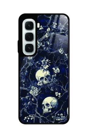 Infinix Hot 60İ Uyumlu Kurukafa Tasarımlı Parlak Silikon Kılıf
