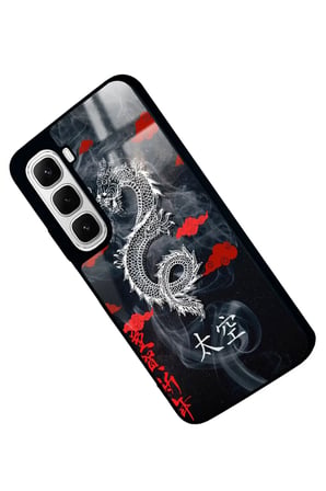 Infinix Hot 60İ Uyumlu Dragon Tasarımlı Parlak Silikon Kılıf