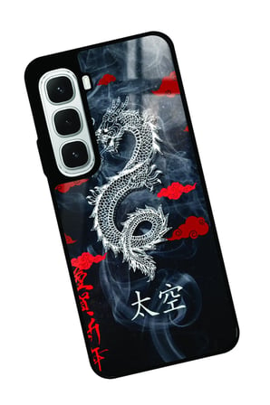 Infinix Hot 60İ Uyumlu Dragon Tasarımlı Parlak Silikon Kılıf