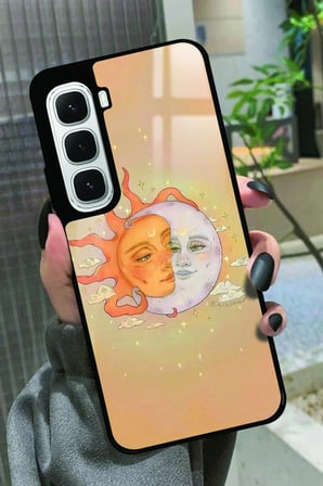 Infinix Hot 60İ Uyumlu Güneş Tasarımlı Parlak Silikon Kılıf