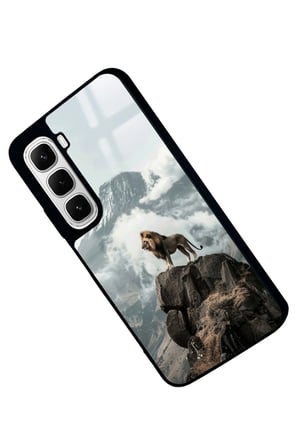 Infinix Hot 60İ Uyumlu Aslan Tasarımlı Parlak Silikon Kılıf
