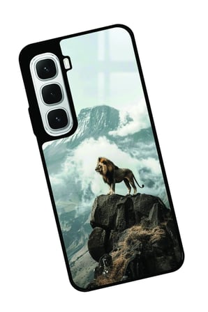 Infinix Hot 60İ Uyumlu Aslan Tasarımlı Parlak Silikon Kılıf