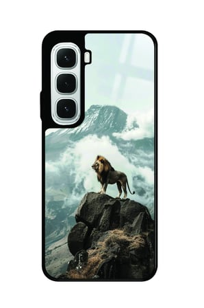 Infinix Hot 60İ Uyumlu Aslan Tasarımlı Parlak Silikon Kılıf