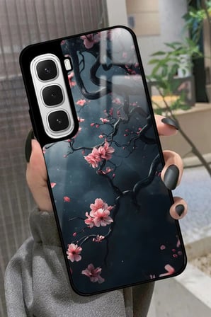 Infinix Hot 60 Uyumlu Van Gogh Ağaç Tablosu Tasarımlı Parlak Silikon Kılıf