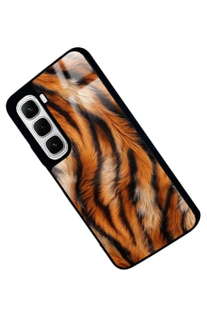 Infinix Hot 60 Uyumlu Sarı Leopar Tasarımlı Parlak Silikon Kılıf