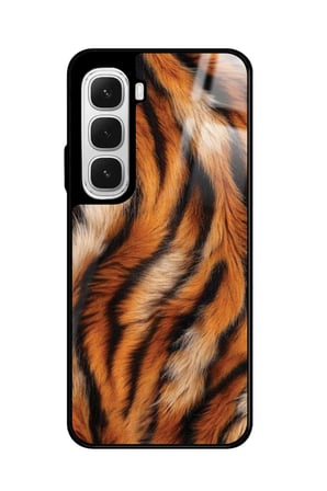 Infinix Hot 60 Uyumlu Sarı Leopar Tasarımlı Parlak Silikon Kılıf