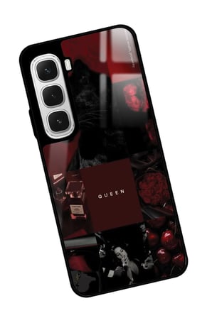 Infinix Hot 60 Uyumlu Bordo Poster Tasarımlı Parlak Silikon Kılıf