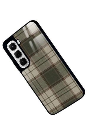 Infinix Hot 60 Uyumlu Yeşil Kare Tasarımlı Parlak Silikon Kılıf