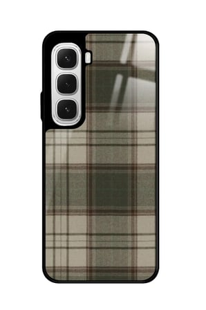 Infinix Hot 60 Uyumlu Yeşil Kare Tasarımlı Parlak Silikon Kılıf