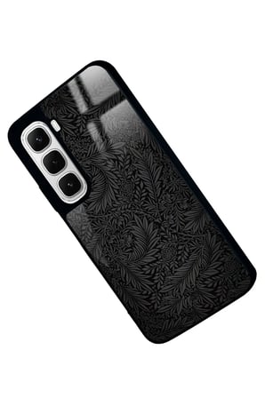 Infinix Hot 60 Uyumlu Siyah Karışık Tasarımlı Parlak Silikon Kılıf