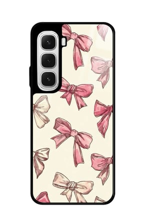Infinix Hot 60 Uyumlu Pembe Kurdele Tasarımlı Parlak Silikon Kılıf