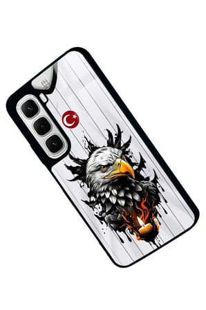 Infinix Hot 60 Uyumlu Kartal Tasarımlı Parlak Silikon Kılıf