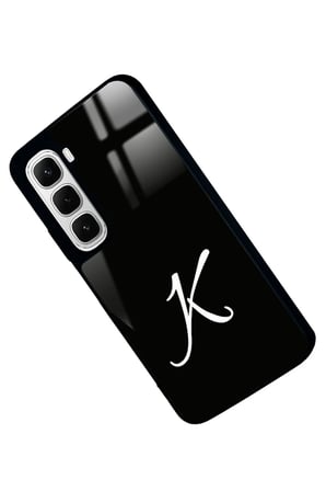 Infinix Hot 60 Uyumlu K Harfi Yazılı Parlak Silikon Kılıf