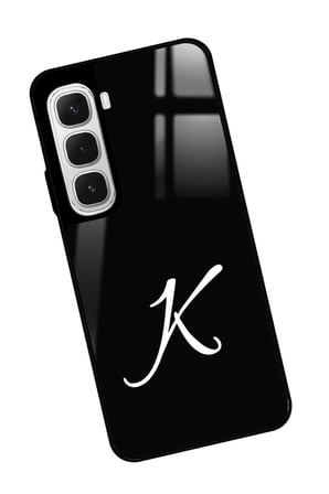 Infinix Hot 60 Uyumlu K Harfi Yazılı Parlak Silikon Kılıf