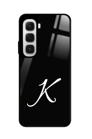 Infinix Hot 60 Uyumlu K Harfi Yazılı Parlak Silikon Kılıf