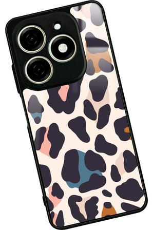 Infınıx Smart 8 Pro Uyumlu Karışık Renkli Leopar Tasarımlı Parlak Silikon Kılıf