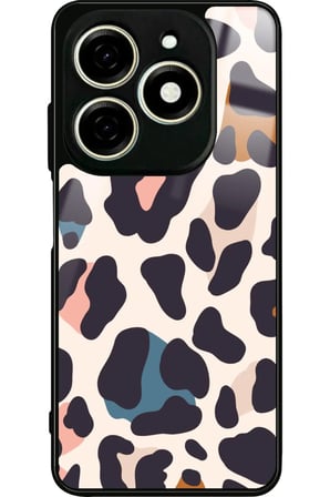 Infınıx Smart 8 Pro Uyumlu Karışık Renkli Leopar Tasarımlı Parlak Silikon Kılıf
