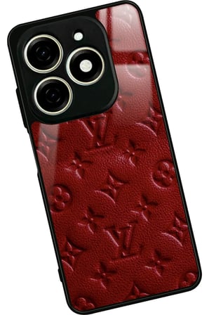 Infınıx Smart 8 Pro Uyumlu Bordo Marka Tasarımlı Parlak Silikon Kılıf