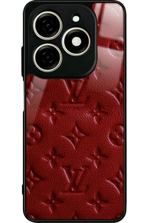 Infınıx Smart 8 Pro Uyumlu Bordo Marka Tasarımlı Parlak Silikon Kılıf