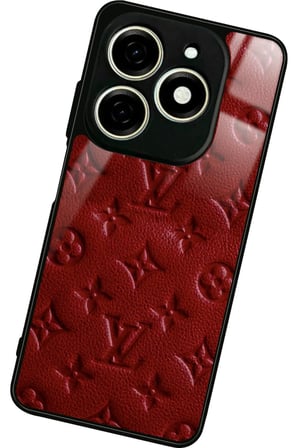 Infınıx Smart 8 Pro Uyumlu Bordo Marka Tasarımlı Parlak Silikon Kılıf