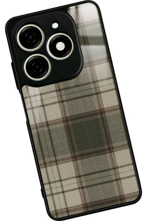 Infınıx Smart 8 Pro Uyumlu Yeşil Kare Tasarımlı Parlak Silikon Kılıf