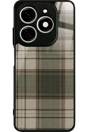 Infınıx Smart 8 Pro Uyumlu Yeşil Kare Tasarımlı Parlak Silikon Kılıf