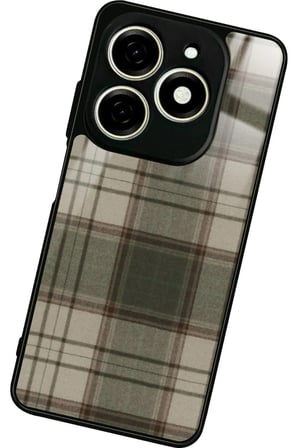 Infınıx Smart 8 Pro Uyumlu Yeşil Kare Tasarımlı Parlak Silikon Kılıf