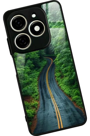 Infınıx Smart 8 Pro Uyumlu Yol Tasarımlı Parlak Silikon Kılıf