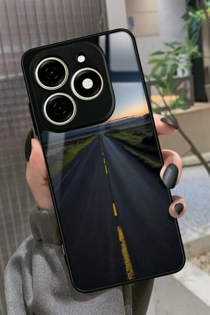 Infınıx Smart 8 Pro Uyumlu Yol Tasarımlı Parlak Silikon Kılıf