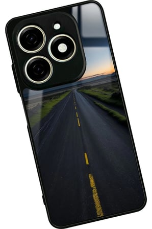 Infınıx Smart 8 Pro Uyumlu Yol Tasarımlı Parlak Silikon Kılıf