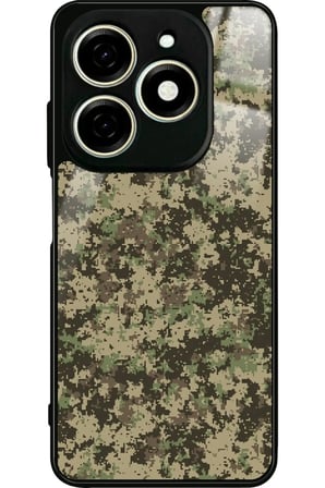 Infınıx Smart 8 Pro Uyumlu Kamuflaj Tasarımlı Parlak Silikon Kılıf